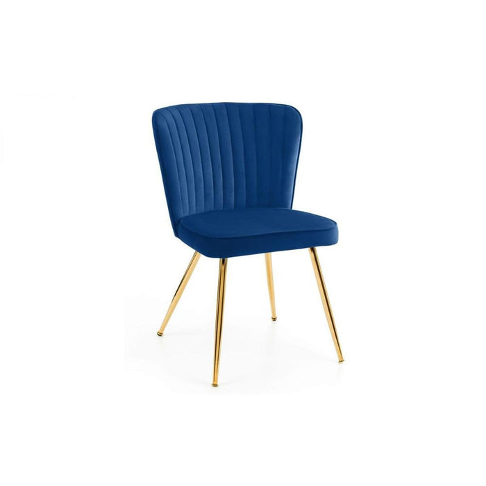 Cannes Dining Chair Blue Velvet & Gold Coloured Legs