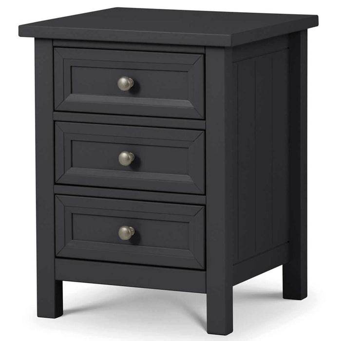 Maine 3 Drawer Bedside Unit Anthracite Lacquer