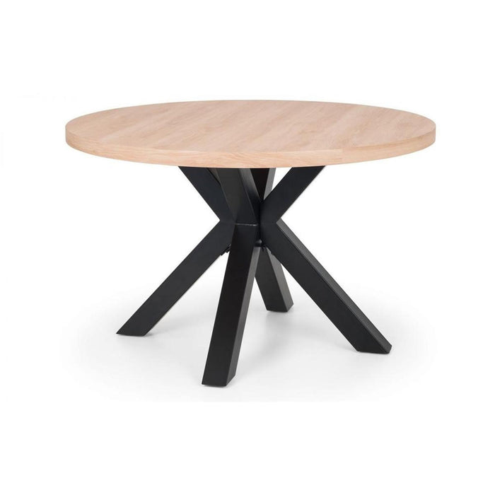 Berwick Round Table Oak Top & Black Legs
