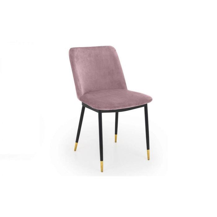Delaunay Dining Chair Dusky Pink Velvet with Black Legs