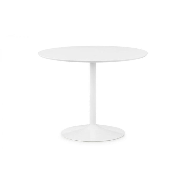 Blanco Round Table White Metal Pedestal Base