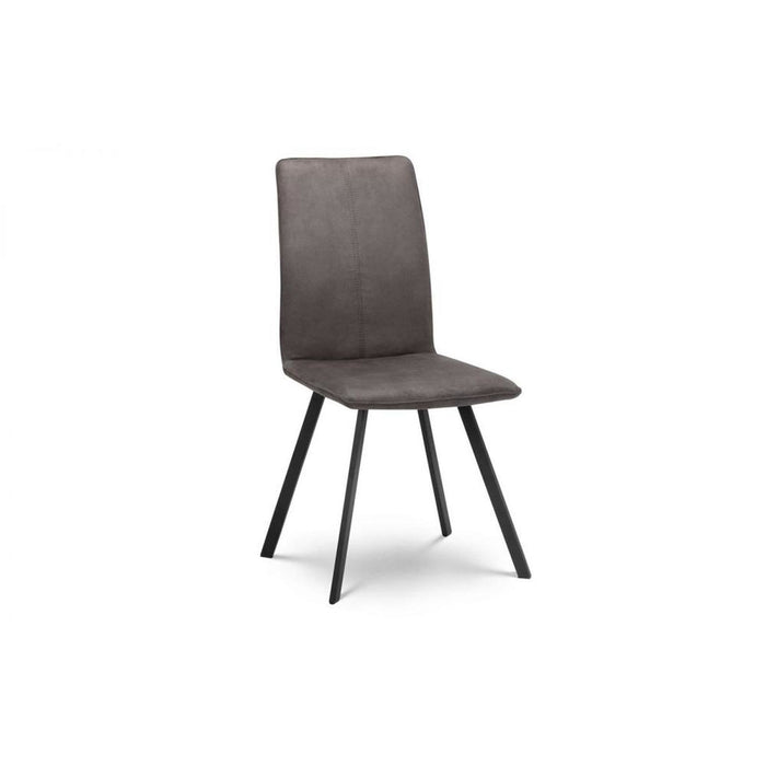 Monroe Dining Chair Charcoal Grey Suede on Black Legs