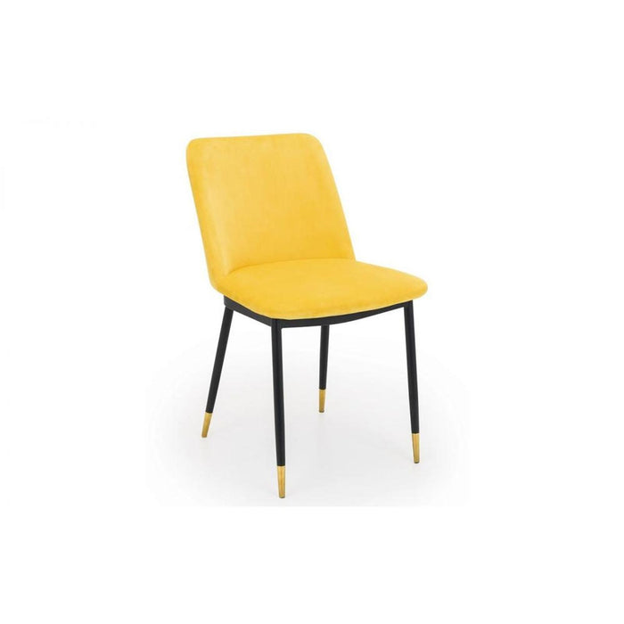 Delaunay Dining Chair Mustard Velvet with Black Legs