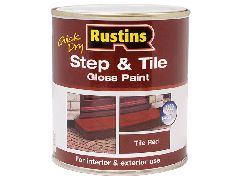 Rustins Quick Dry Step & Tile Paint Gloss Red 500ml Rustins - Town Tools