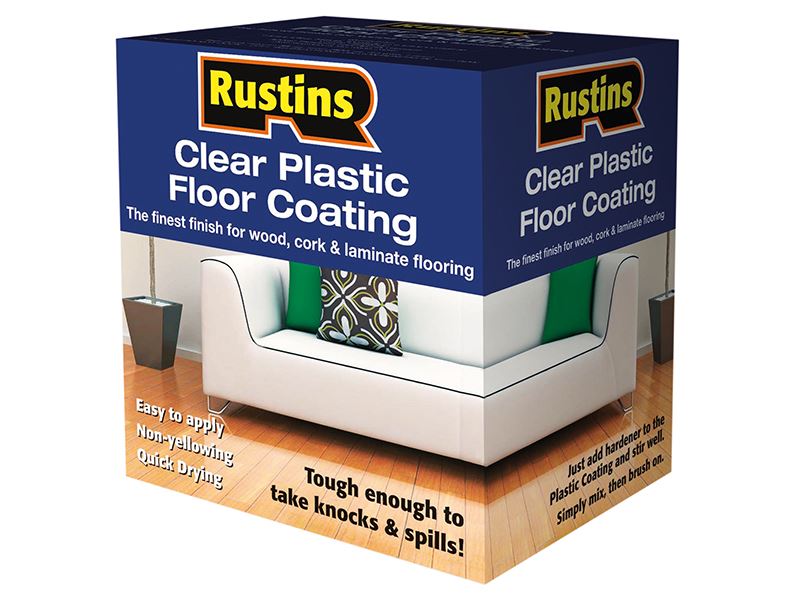Rustins Clear Plastic Floor Coating Kit Gloss 1 litre Rustins - Town Tools