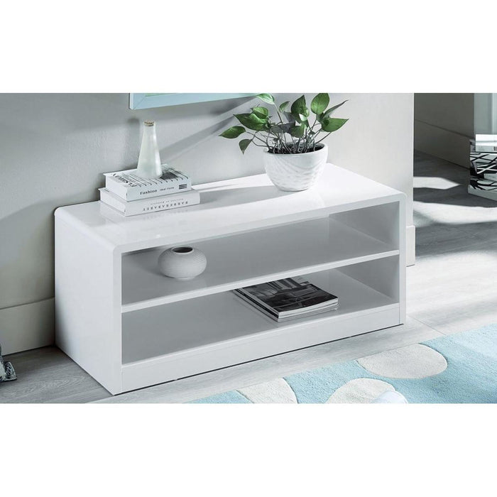 Manhattan High Gloss Compact TV Unit White Lacquer