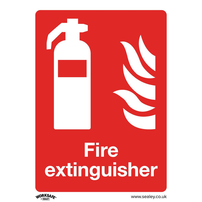 Sealey Prohibition Safety Sign Fire Extinguisher Rigid Plastic Pack of 10