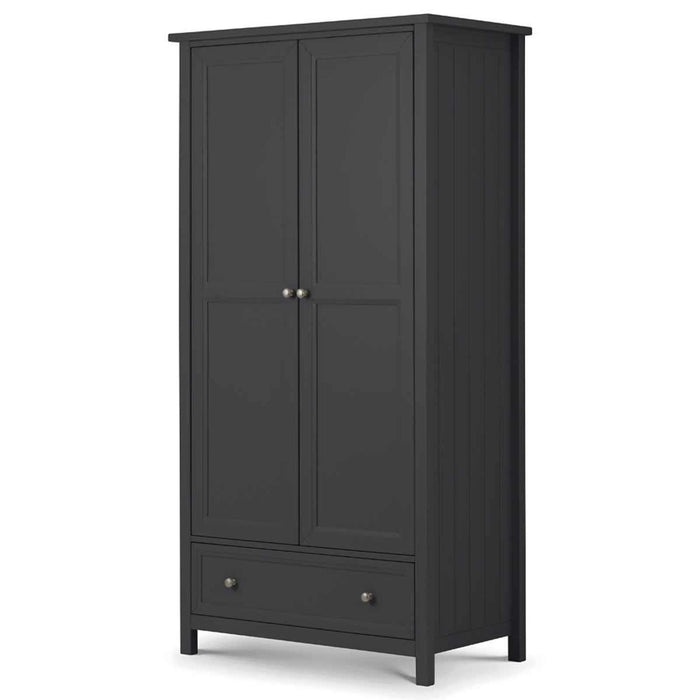 Maine 2 Door 1 Drawer Combination Wardrobe Anthracite Lacquer
