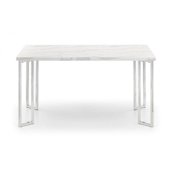 Positano Dining Table Marble Effect Top & Chrome Legs