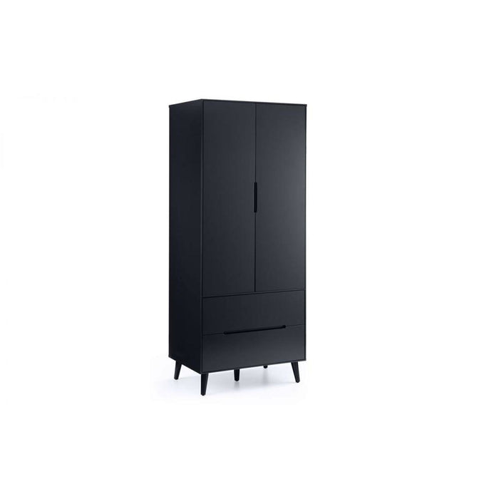 Alicia Wardrobe Anthracite and Black (2 Door 2 Drawer)