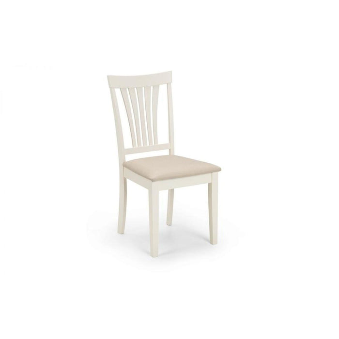 Stanmore Ivory Dining Chair with Taupe Linen Seat Pad