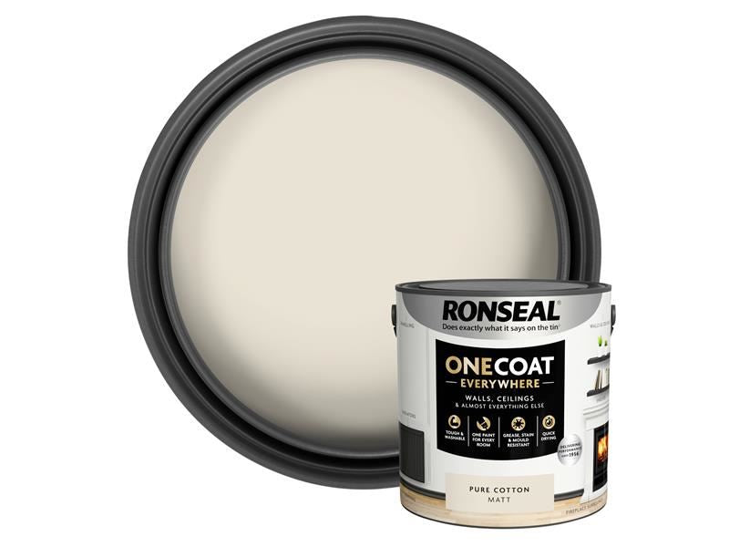 Ronseal One Coat Everywhere Interior Pure Cotton Matt 2.5 litre Ronseal - Town Tools