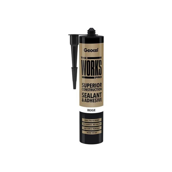 Geocel THE WORKS PRO Sealant & Adhesive Beige 290ml Geocel - Town Tools