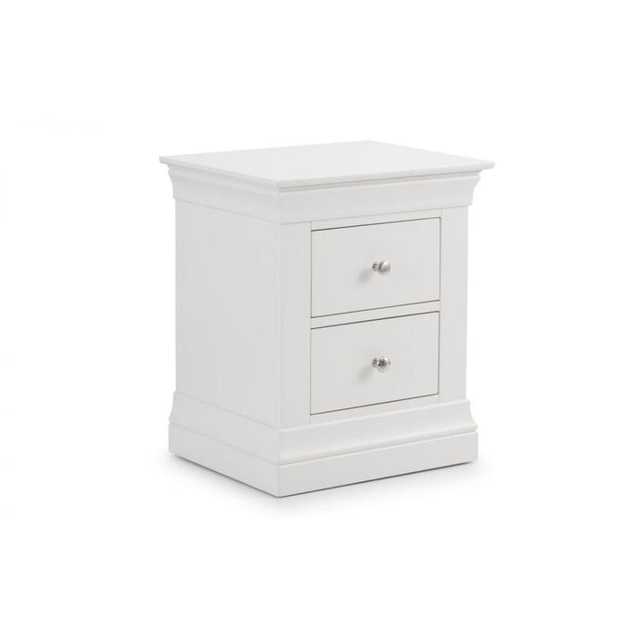 Clermont 2 Drawer Bedside Unit White Lacquer Finish