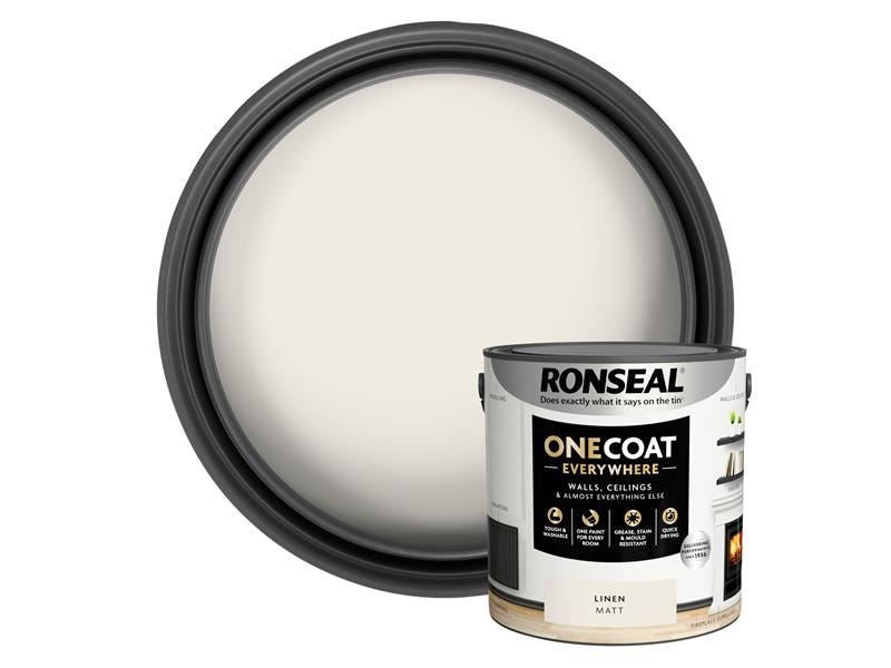 Ronseal One Coat Everywhere Interior Paint Linen Matt 2.5 litre Ronseal - Town Tools