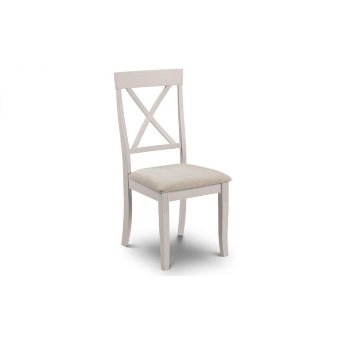 Davenport Dining Chair Elephant Grey & Ivory Faux Suede Seat Pad