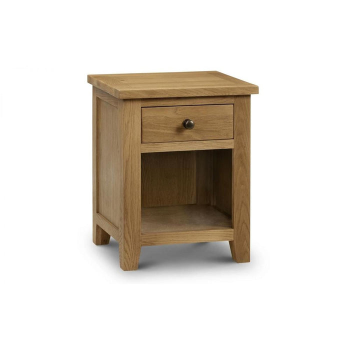 Marlborough Oak 1 Drawer Bedside Unit Real Oak Waxed Finish