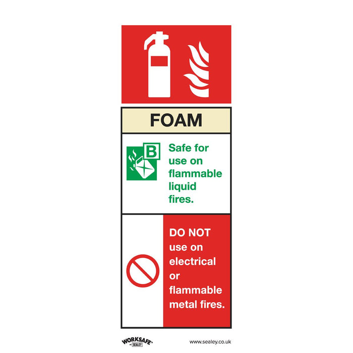 Sealey Safe Conditions Safety Sign Foam Fire Extinguisher Rigid Plastic