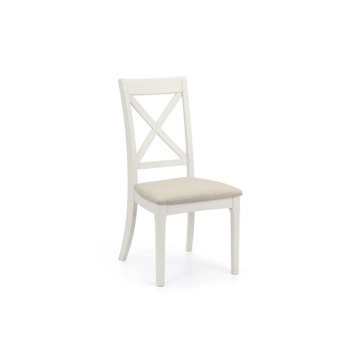 Provence Dining Chair Ivory Seat Pad on Grey Lacquered Frame