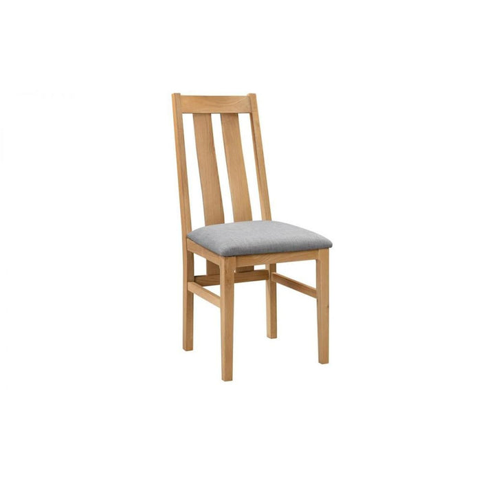 Cotswold Dining Chair Oak with Grey Linen Seat Pad