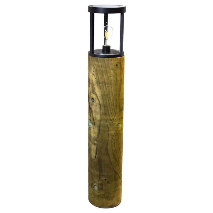 Edisol Radiata Timber Solar Path Light in Black 800mm Daylight White