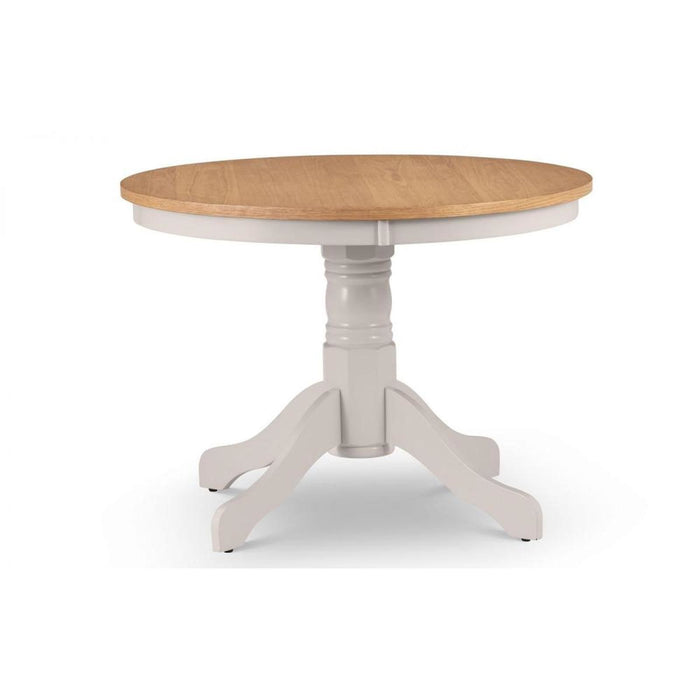 Davenport Round Pedestal Table Oak Veneer Top & E. Grey Base