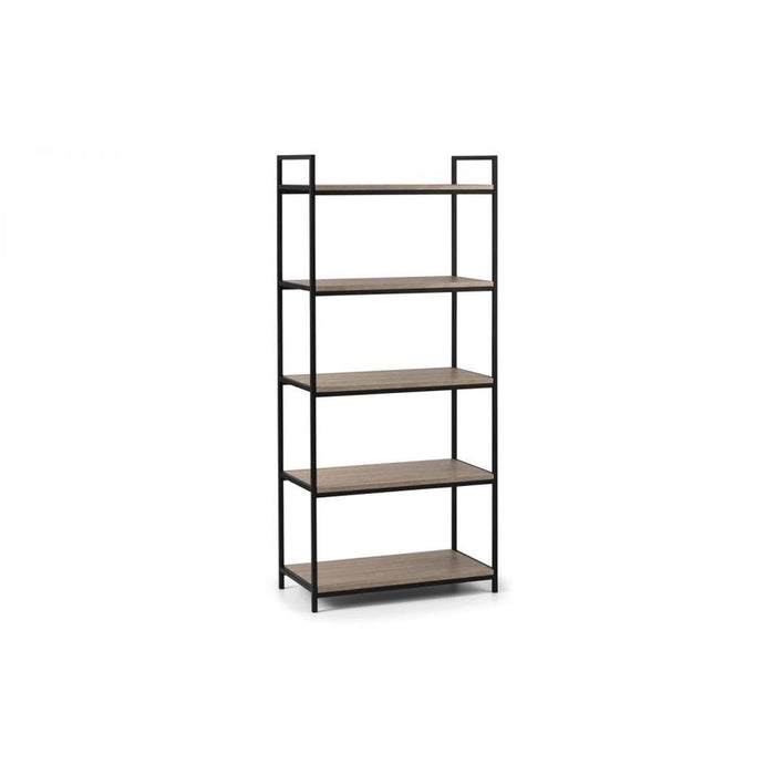 Tribeca Tall Bookcase Sonoma Oak Effect Shelves on Black Frame