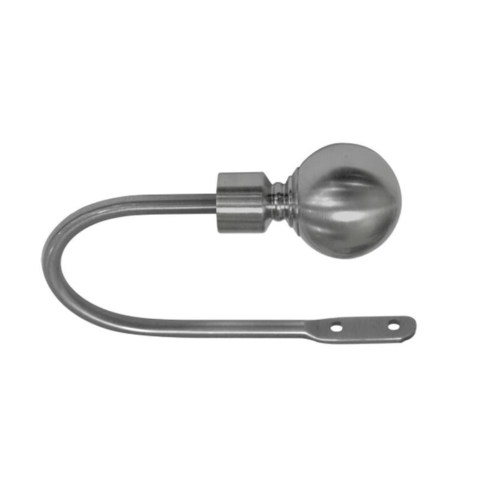 Metal Holdback Plain Ball Brushed Nickel (Pair)