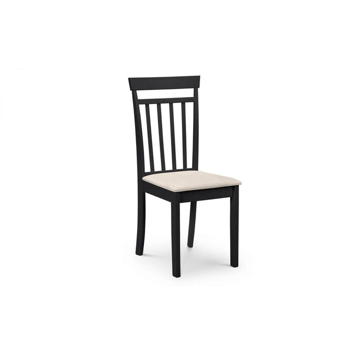 Coast Dining Chair Black with Ivory Faux Suede Padded Seat