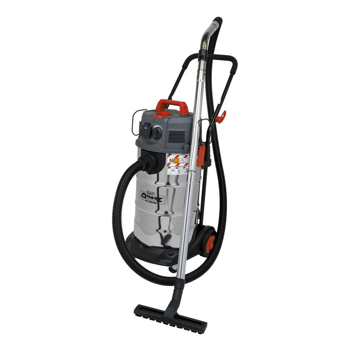 Sealey Vacuum Cleaner Industrial Dust-Free Wet/Dry 38L 1500W/230V Stainless Stee