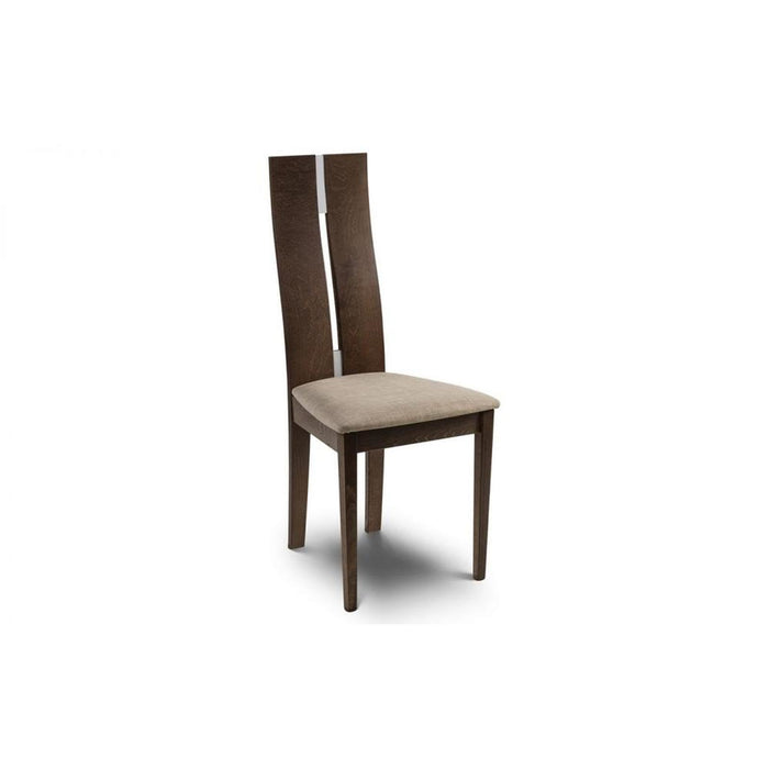 Cayman Dining Chair Biscuit Linen Seat Pad Walnut Stain Legs