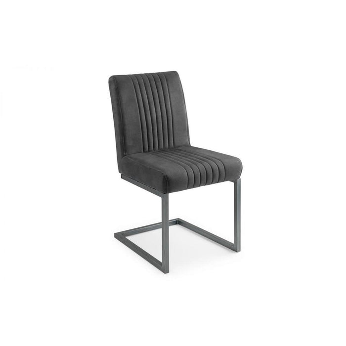 Brooklyn Dining Chair Charcoal Grey Suade & Gunmetal Frame