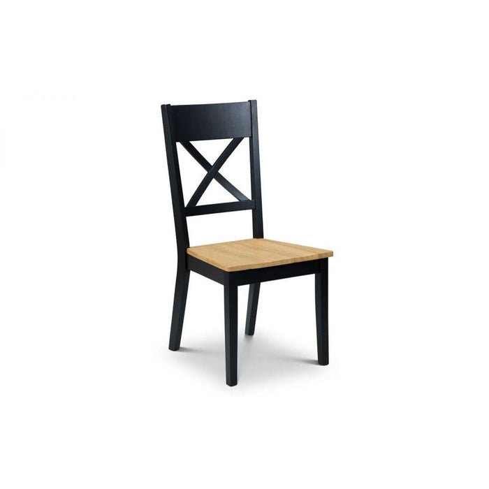 Hockley Dining Chair Solid Oak Seat Pad with Black Frame
