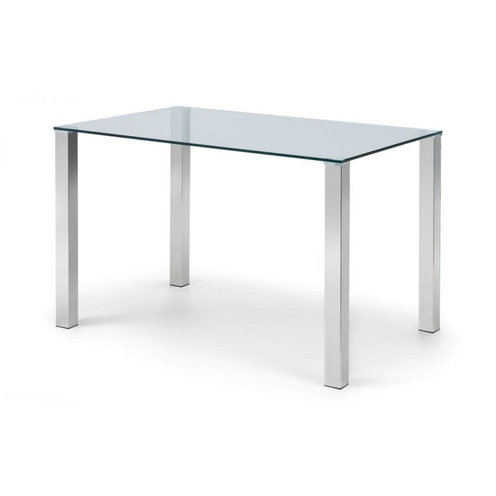 Enzo Chrome & Glass Compact Dining Table