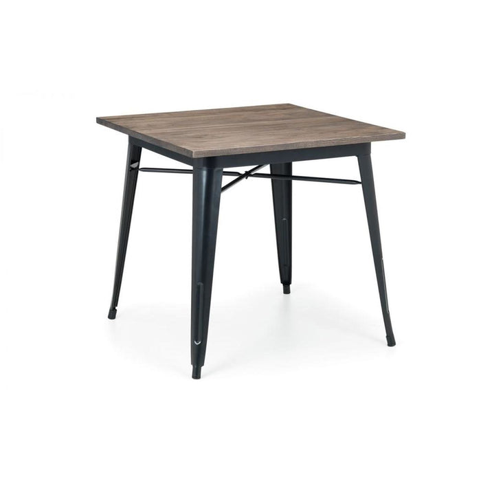 Grafton Square Table Solid Mocha Elm & Powder Coated Steel