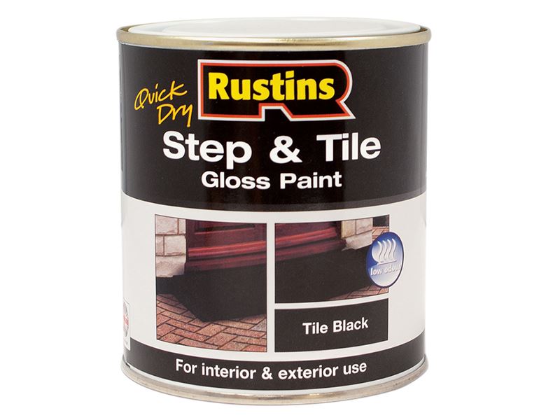 Rustins Quick Dry Step & Tile Paint Gloss Black 250ml Rustins - Town Tools