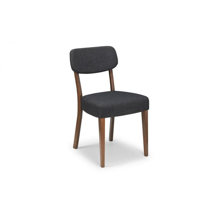 Farringdon Dining Chair Walnut Frame with Grey Linen Fabric