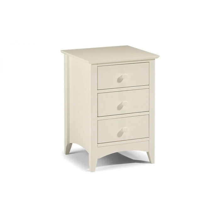 Cameo 3 Drawer Bedside Unit Stone White