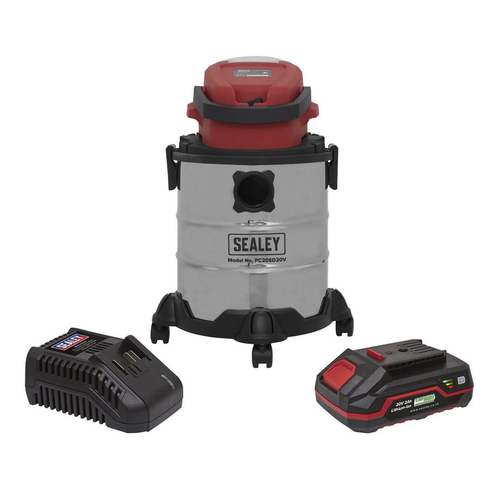 Sealey Vacuum Cleaner Cordless 20V with 2Ah Battery & Charger PC20VCOMBO2