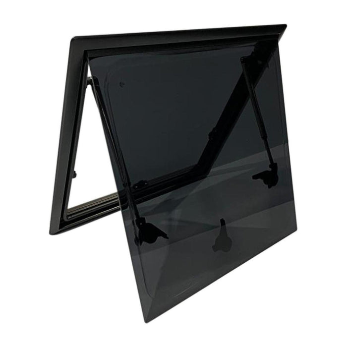 Campervan Hinged Window Black Alloy Frame 450 (W) x 300mm (H)