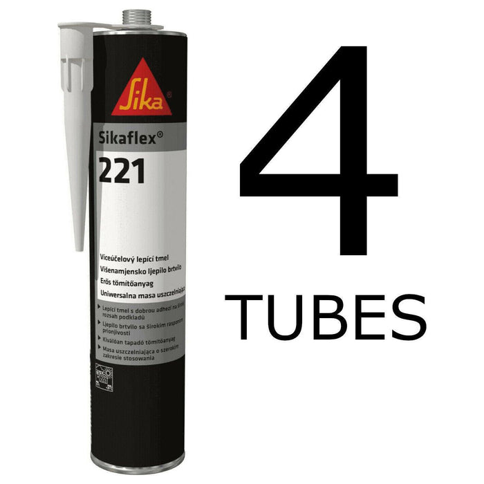 4 x Sikaflex 221 Strong Adhesive Sealant White Caravan Motorhome Boat