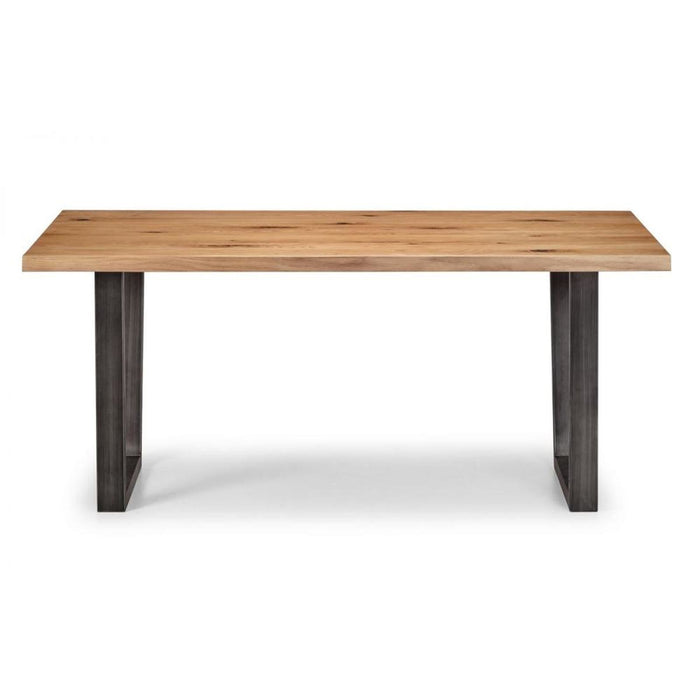 Brooklyn Dining Table Solid Oak & Gunmetal Legs