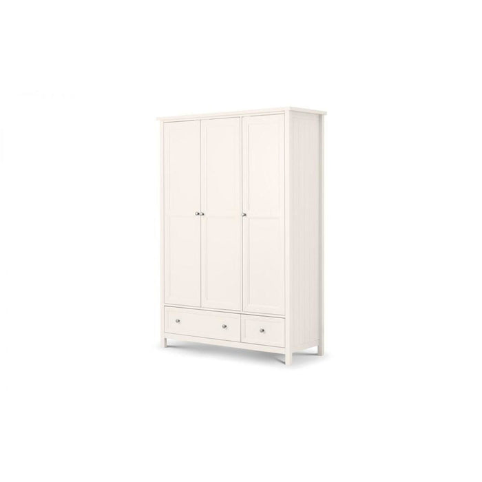 Maine 3 Door 2 Drawer Combination Wardrobe Surf White Lacquer