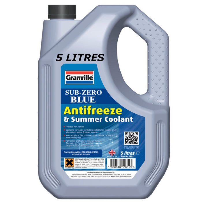 Granville Sub-Zero Antifreeze & Summer Coolant - Concentrated - 5 litre