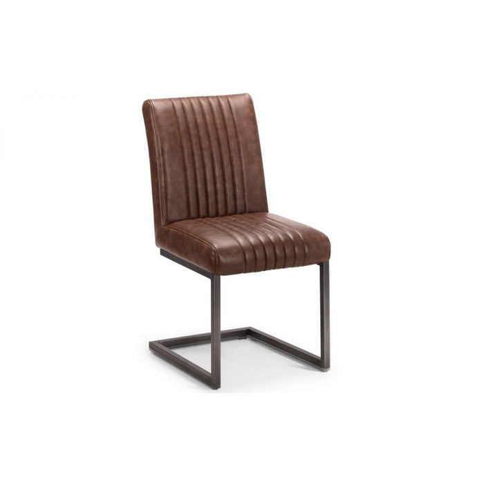 Brooklyn Dining Chair Brown Faux Leather & Gunmetal Frame