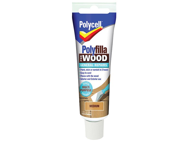 Polycell Polyfilla For Wood General Repairs Tube Medium 330g Polycell - Town Tools