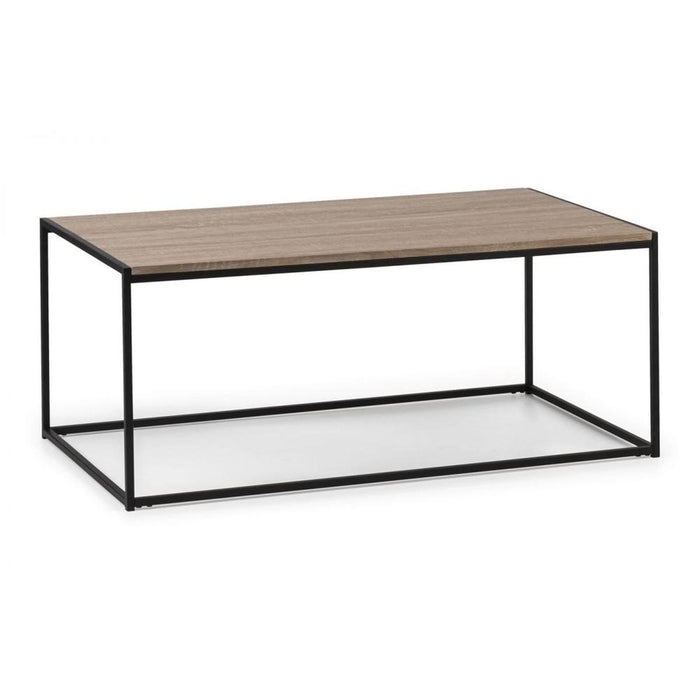 Tribeca Coffee Table Sonoma Oak Effect Top on Black Frame