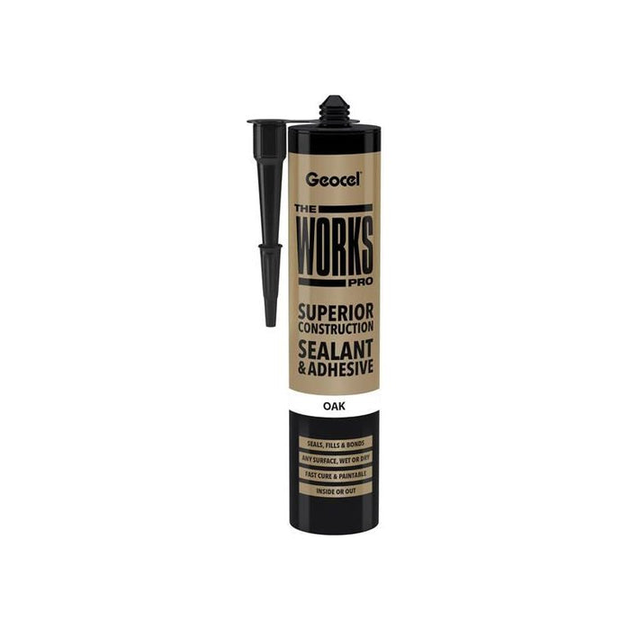 Geocel THE WORKS PRO Sealant & Adhesive Oak 290ml Geocel - Town Tools