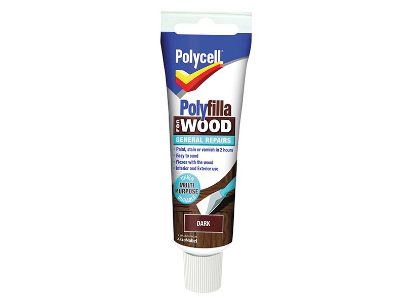 Polycell Polyfilla For Wood General Repairs Tube Dark 75g Polycell - Town Tools