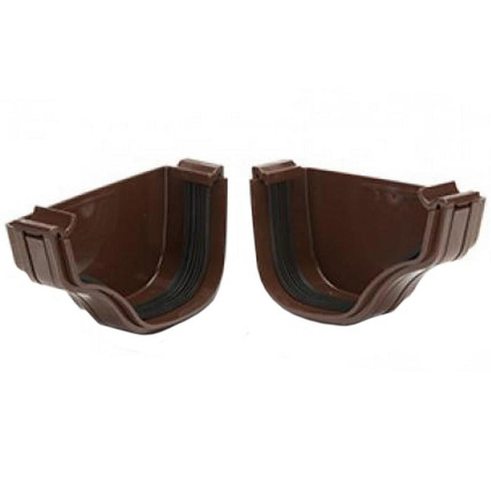Polypipe Ogee External Stop End Brown L/H 115mm